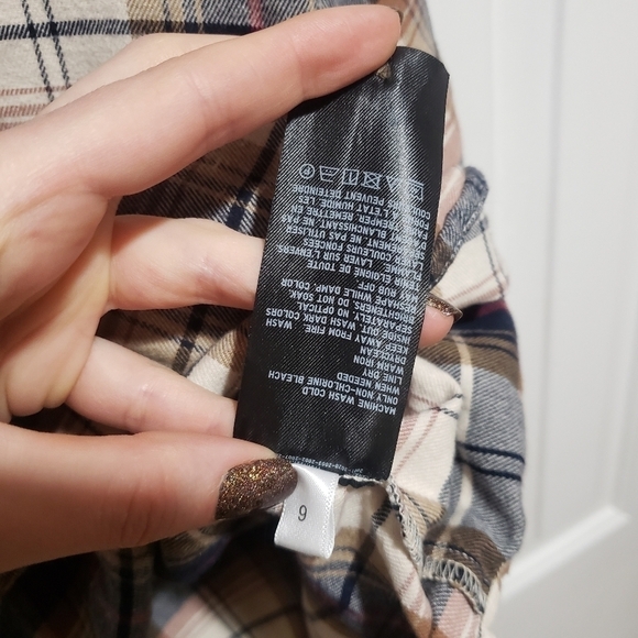 Uniqlo Flannel Plaid Skipper Collar Long Sleeve Flannel Size Small - Picture 9 of 9